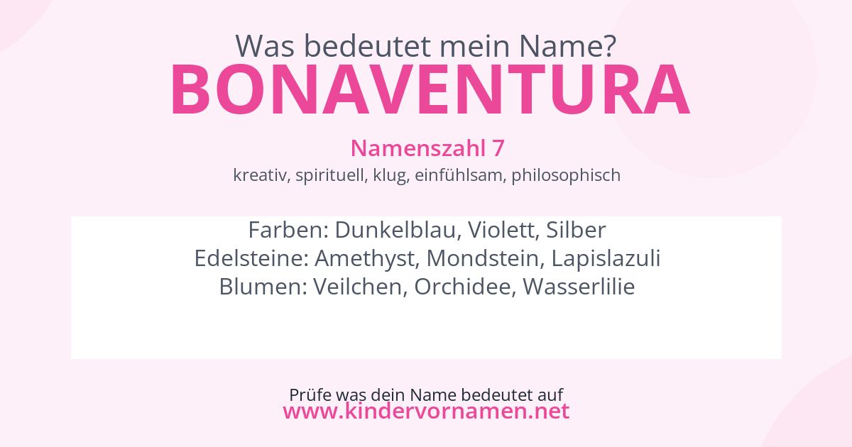 Was bedeutet der Name Bonaventura?