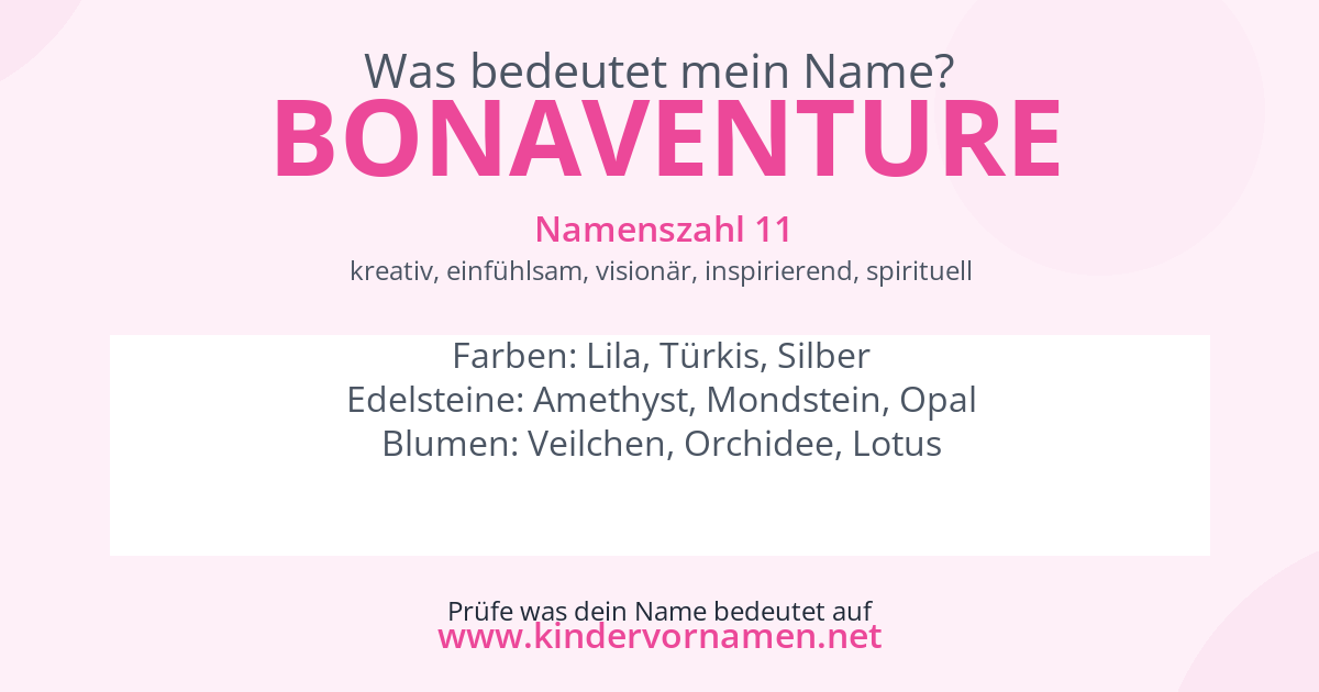 Was bedeutet der Name Bonaventure?