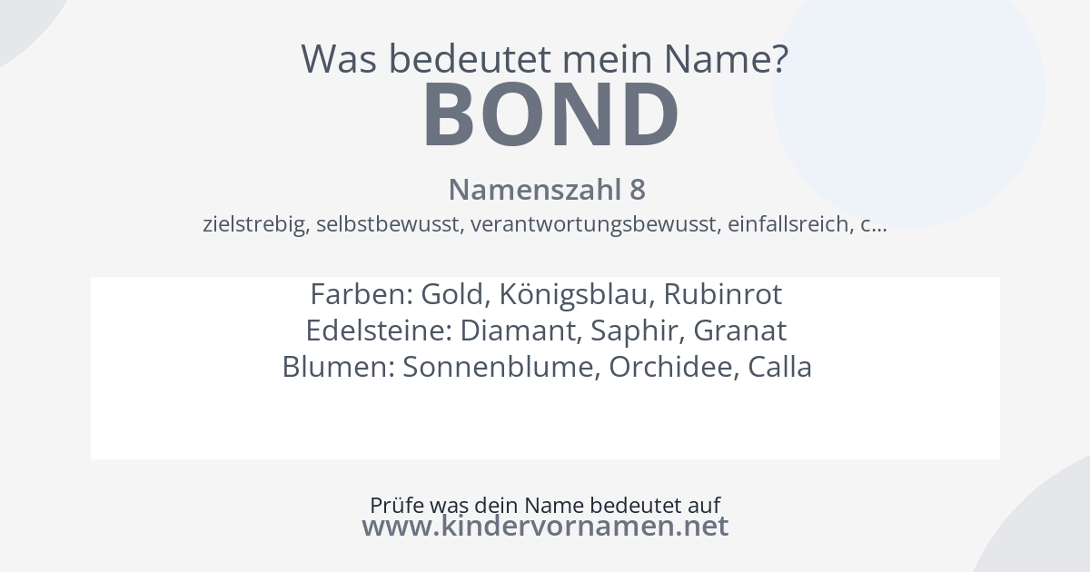 Was bedeutet der Name Bond?