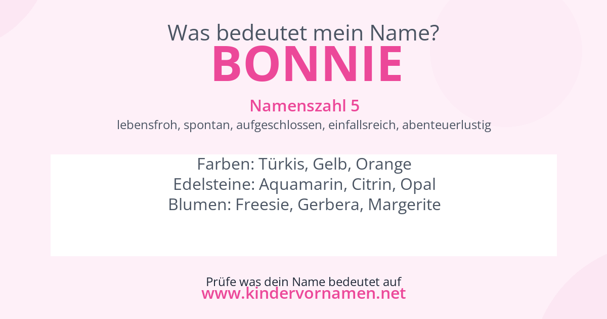 Was bedeutet der Name Bonnie?