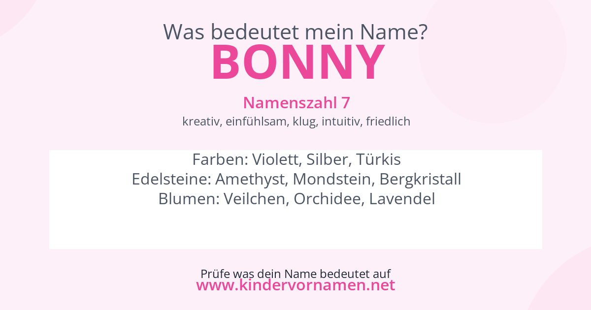 Was bedeutet der Name Bonny?