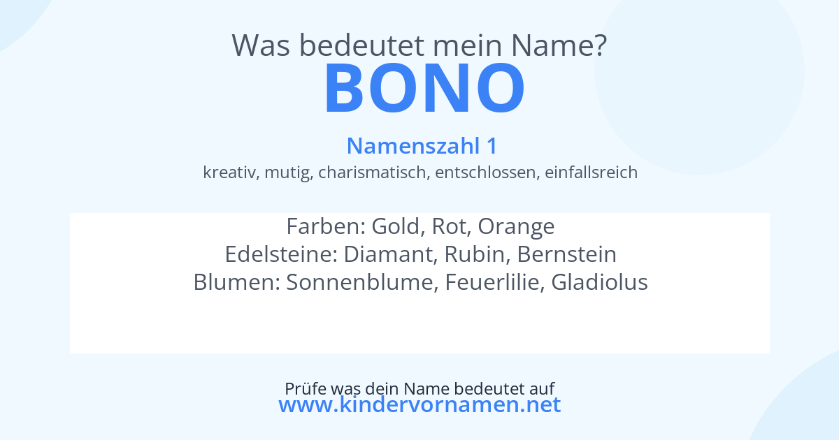 Was bedeutet der Name Bono?