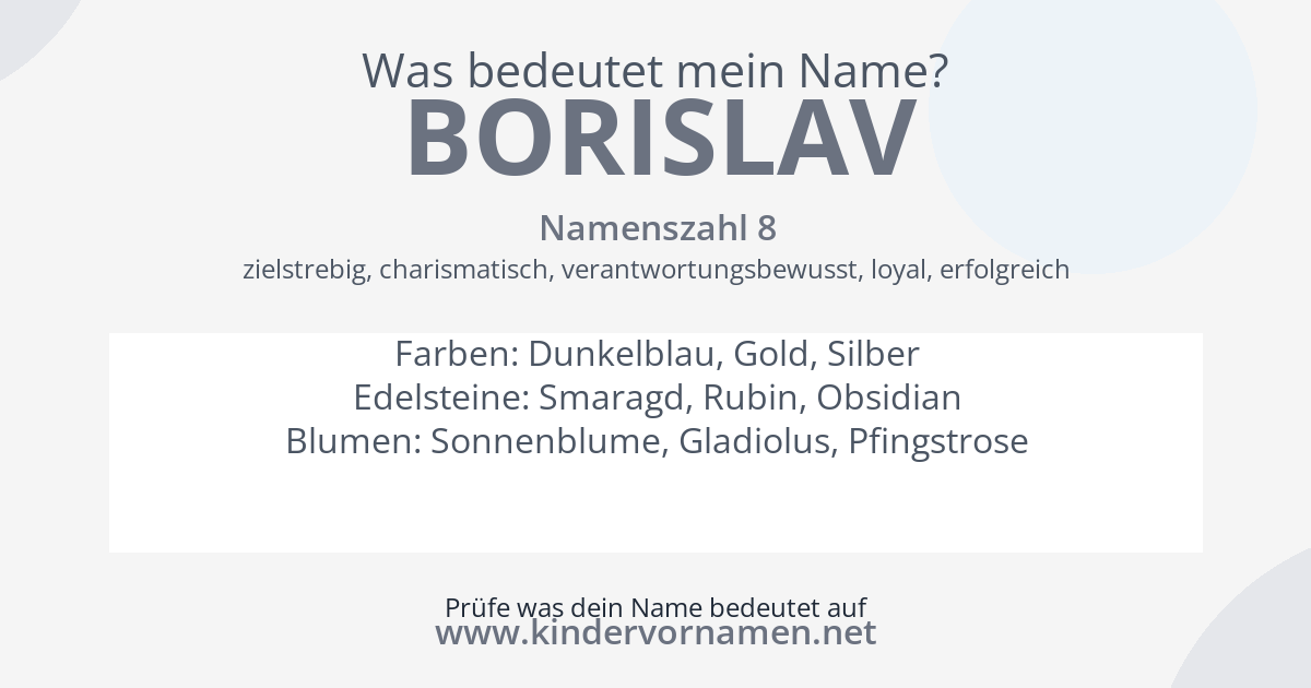 Was bedeutet der Name Borislav?