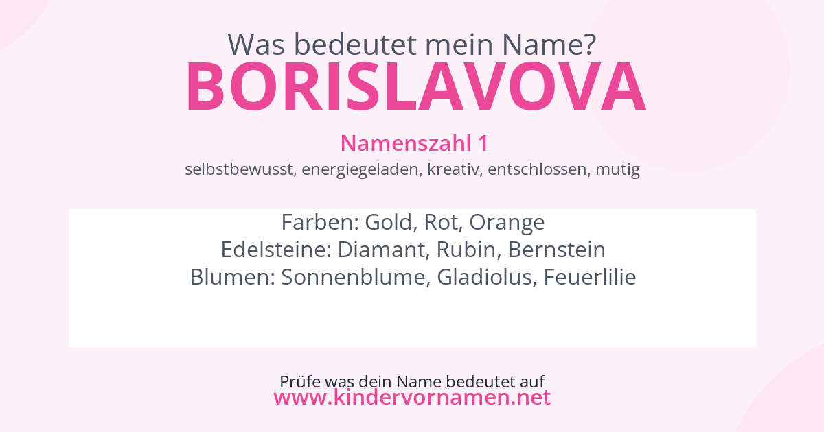 Was bedeutet der Name Borislavova?