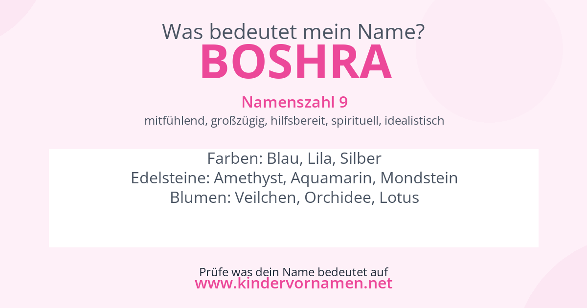 Was bedeutet der Name Boshra?
