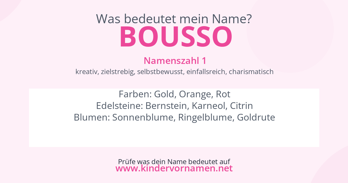 Was bedeutet der Name Bousso?