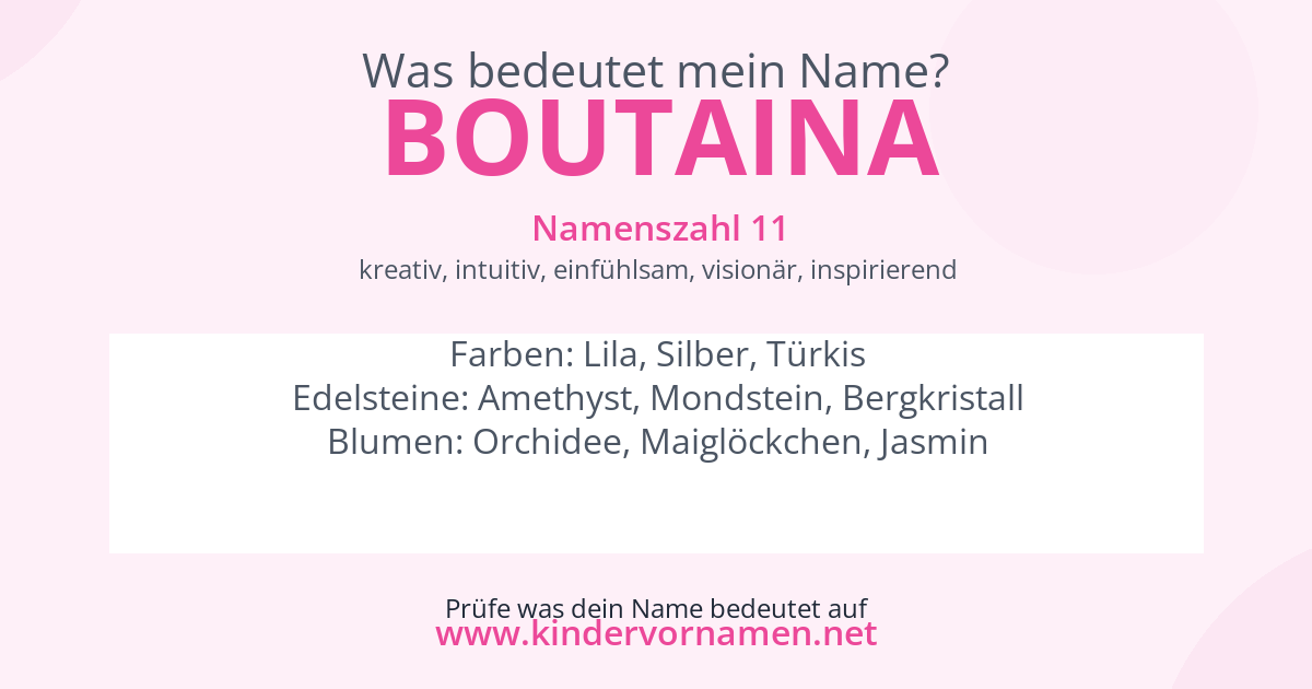Was bedeutet der Name Boutaina?