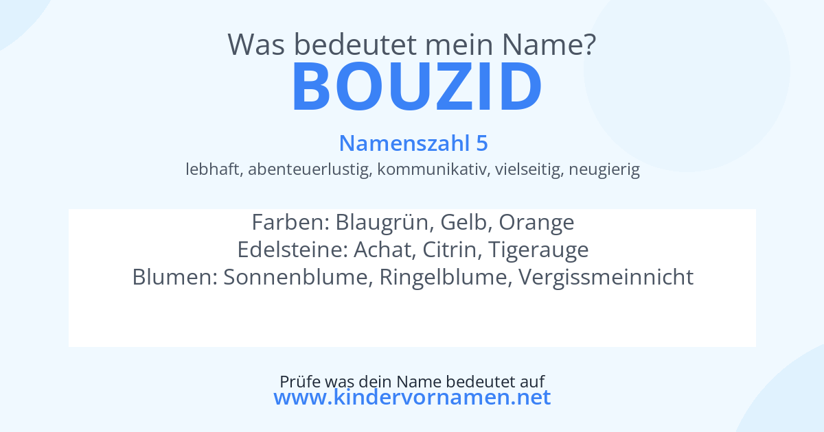 Was bedeutet der Name Bouzid?