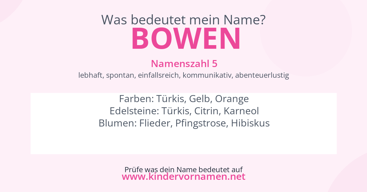 Was bedeutet der Name Bowen?