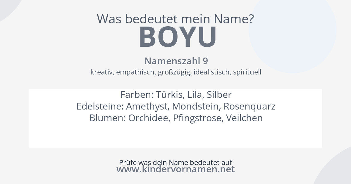 Was bedeutet der Name Boyu?