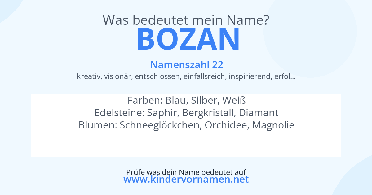Was bedeutet der Name Bozan?