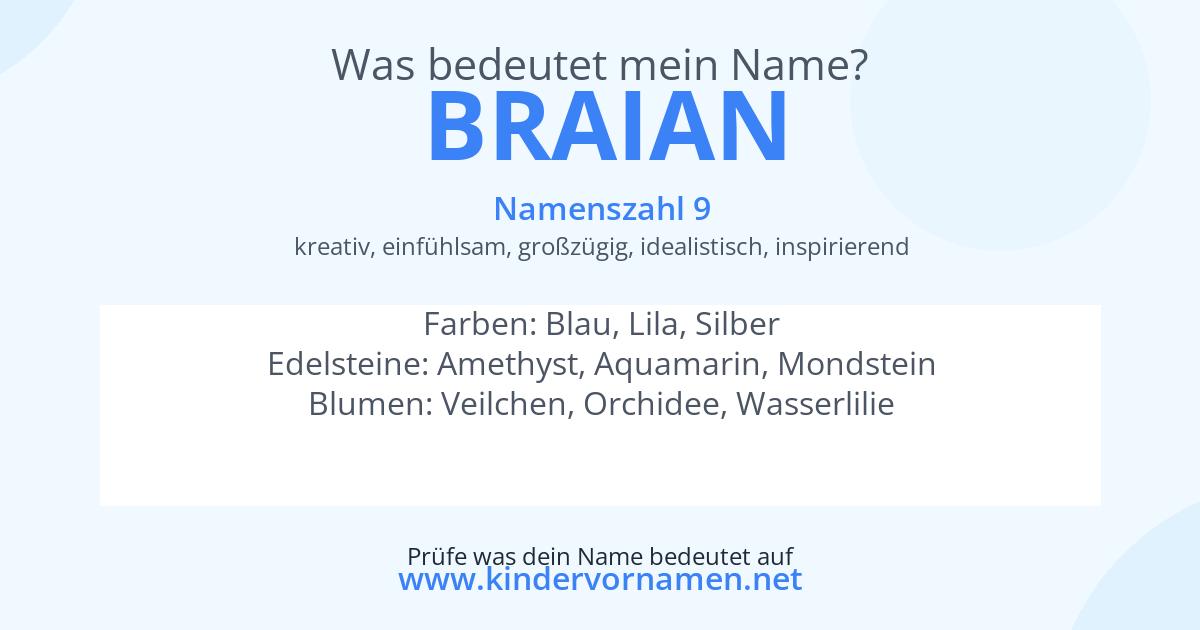 Was bedeutet der Name Braian?