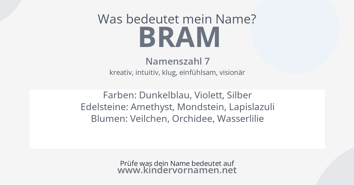Was bedeutet der Name Bram?