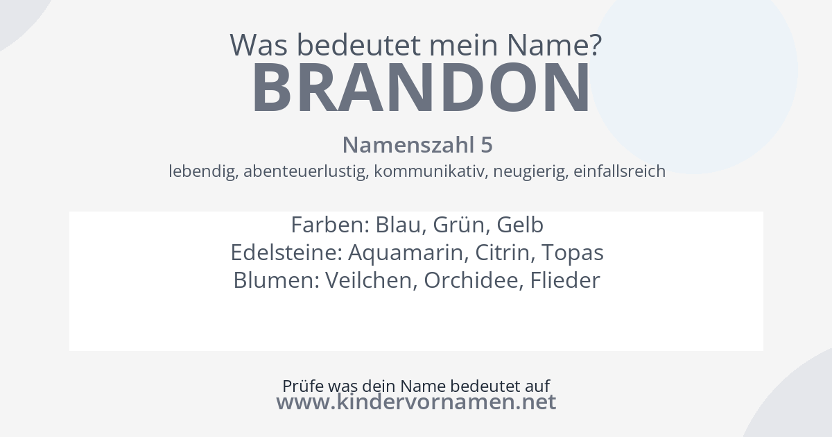 Was bedeutet der Name Brandon?