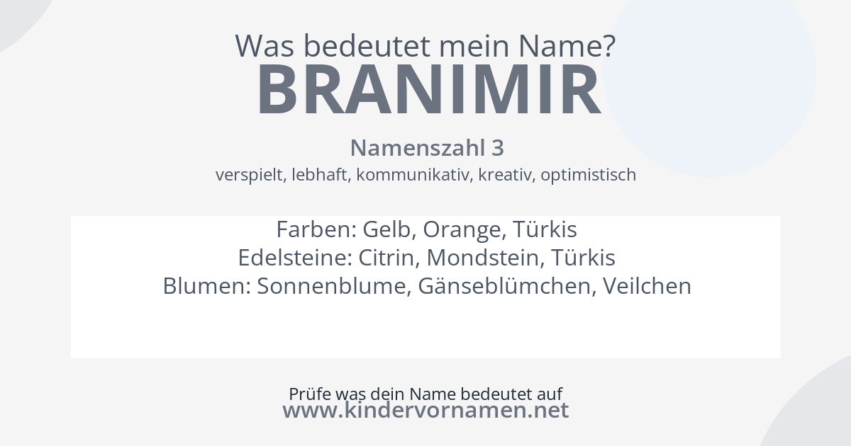 Was bedeutet der Name Branimir?