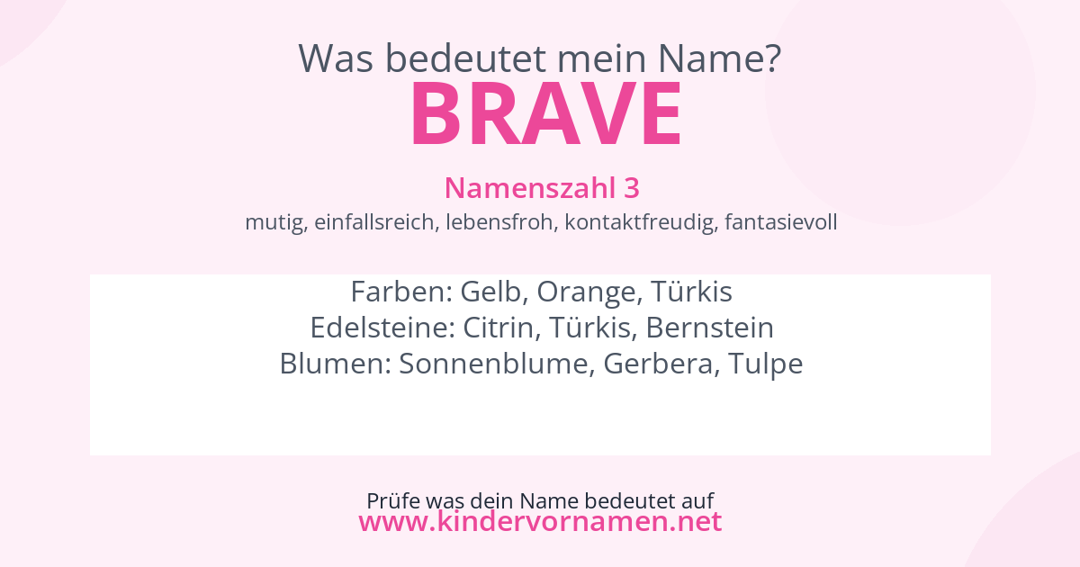 Was bedeutet der Name Brave?