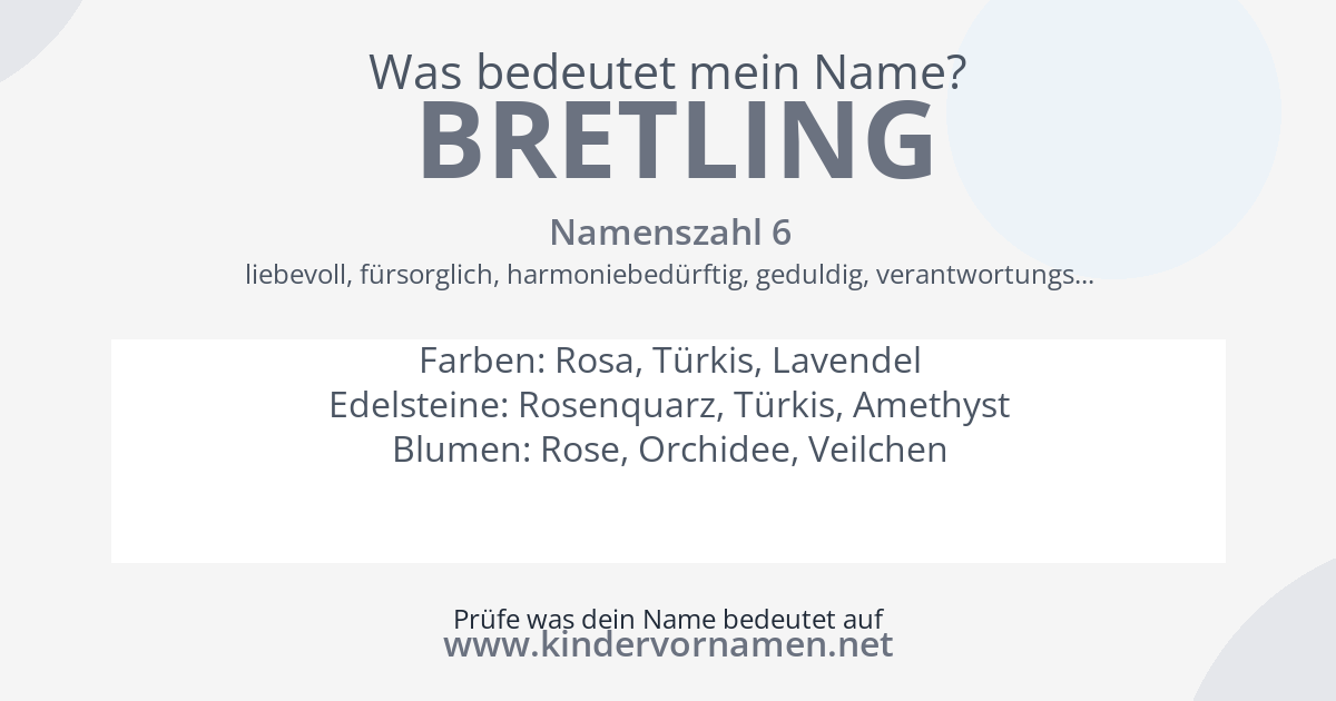 Was bedeutet der Name Bretling?
