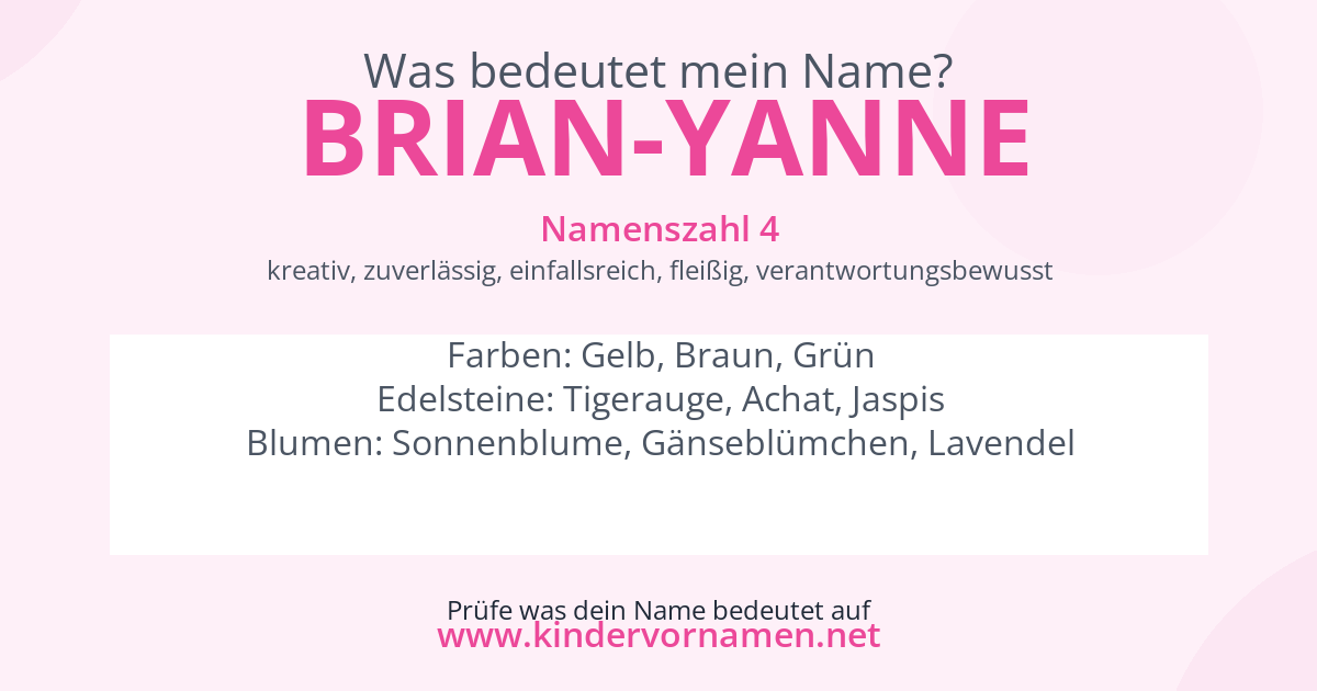 Was bedeutet der Name Brian-Yanne?