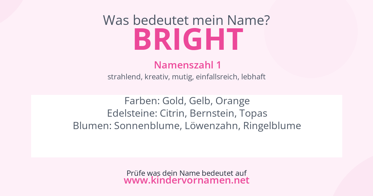 Was bedeutet der Name Bright?