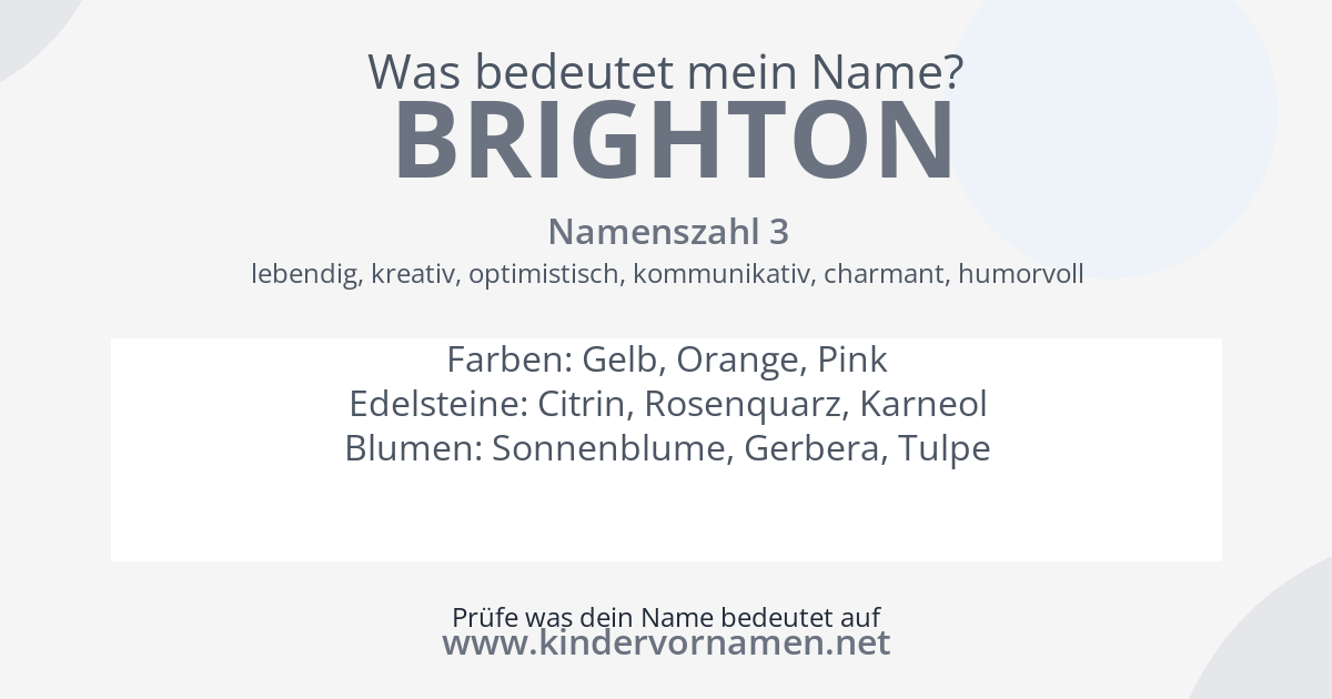 Was bedeutet der Name Brighton?