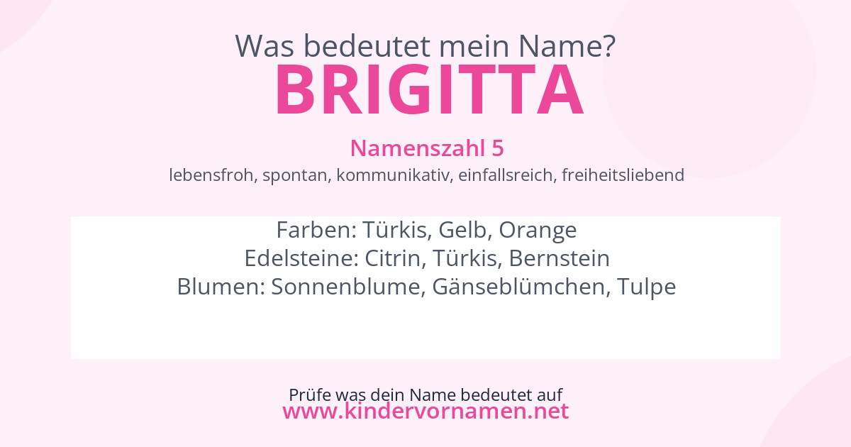 Was bedeutet der Name Brigitta?