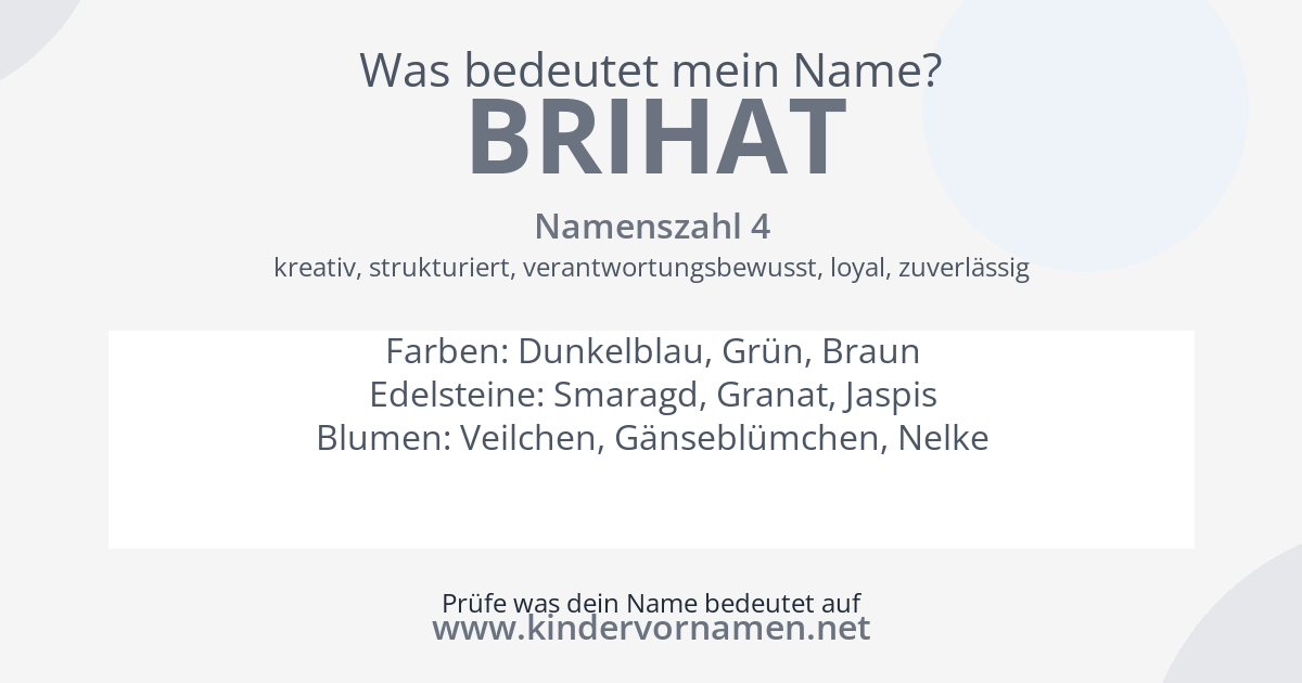 Was bedeutet der Name Brihat?
