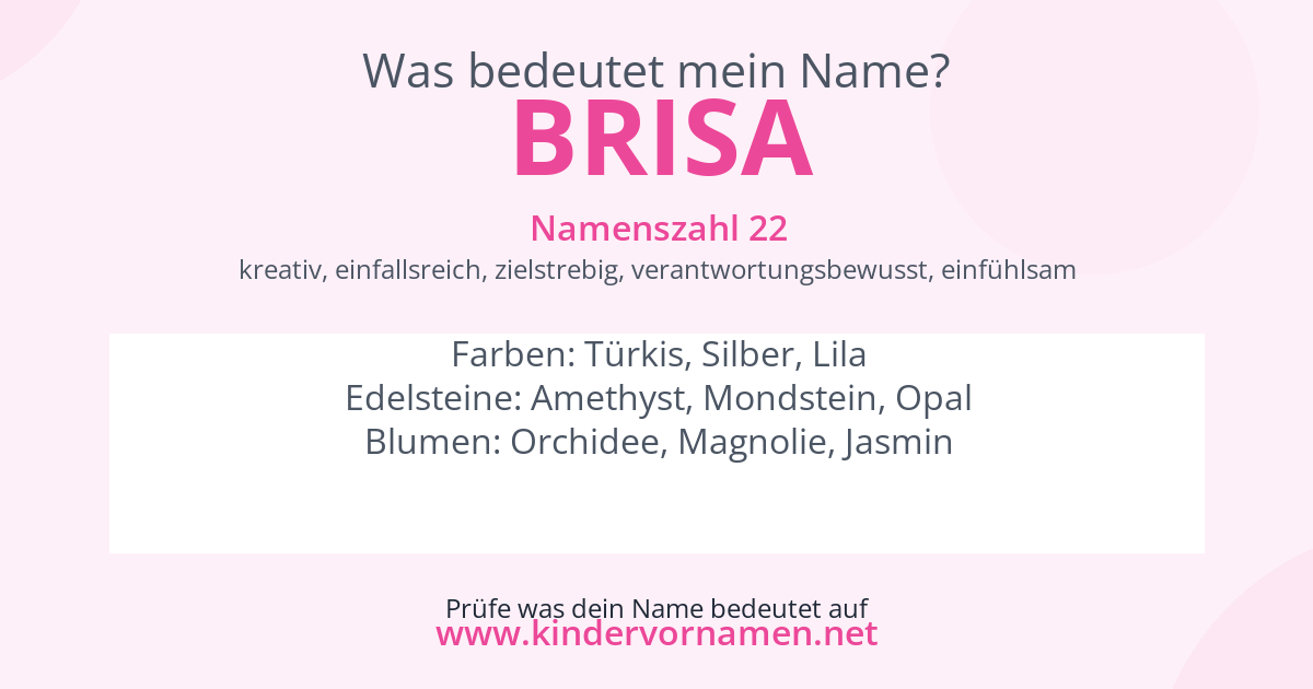 Was bedeutet der Name Brisa?