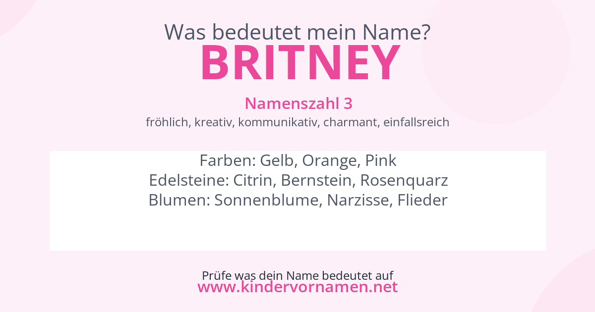 Was bedeutet der Name Britney?