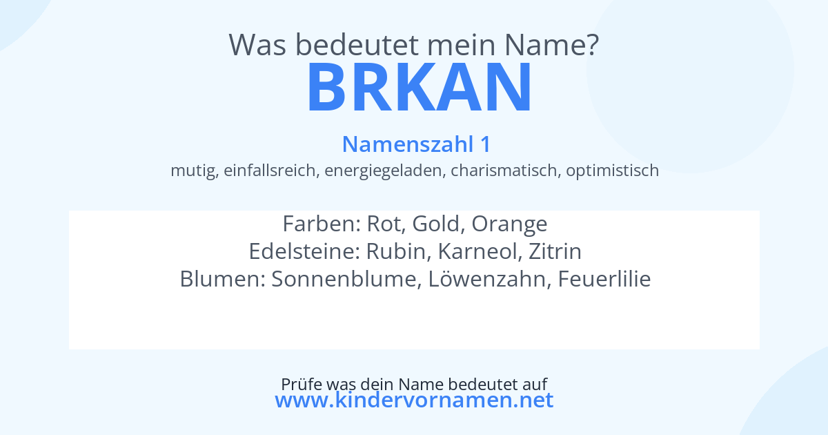Was bedeutet der Name Brkan?