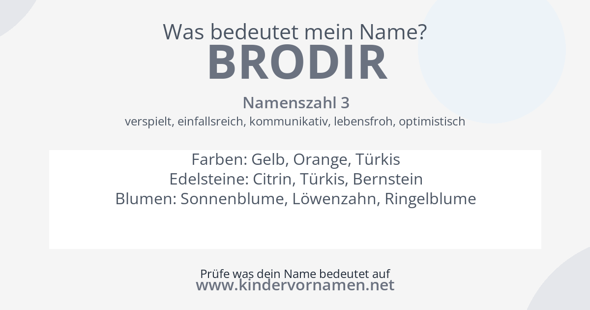 Was bedeutet der Name Brodir?