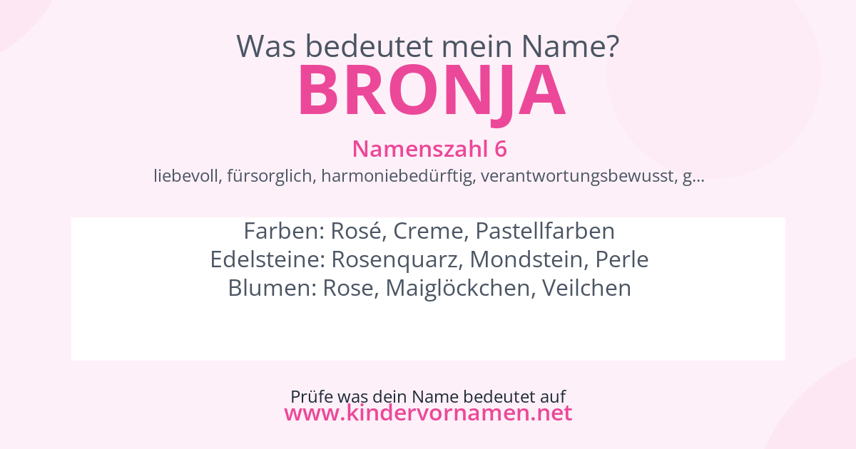 Was bedeutet der Name Bronja?