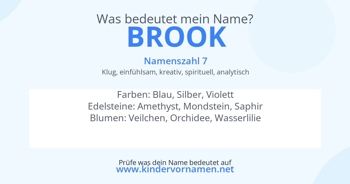 Was bedeutet der Name Brook?