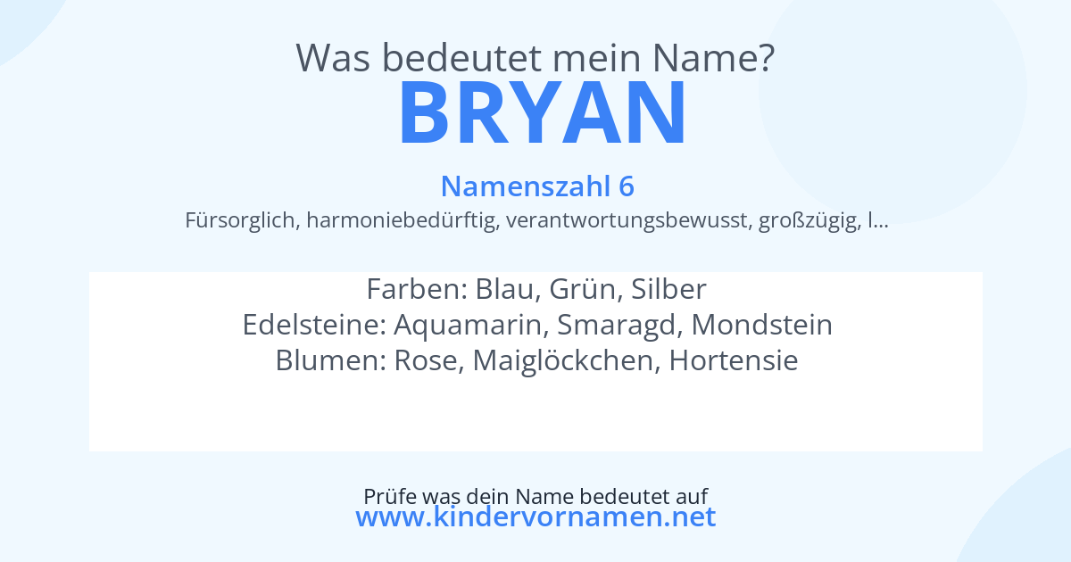 Was bedeutet der Name Bryan?