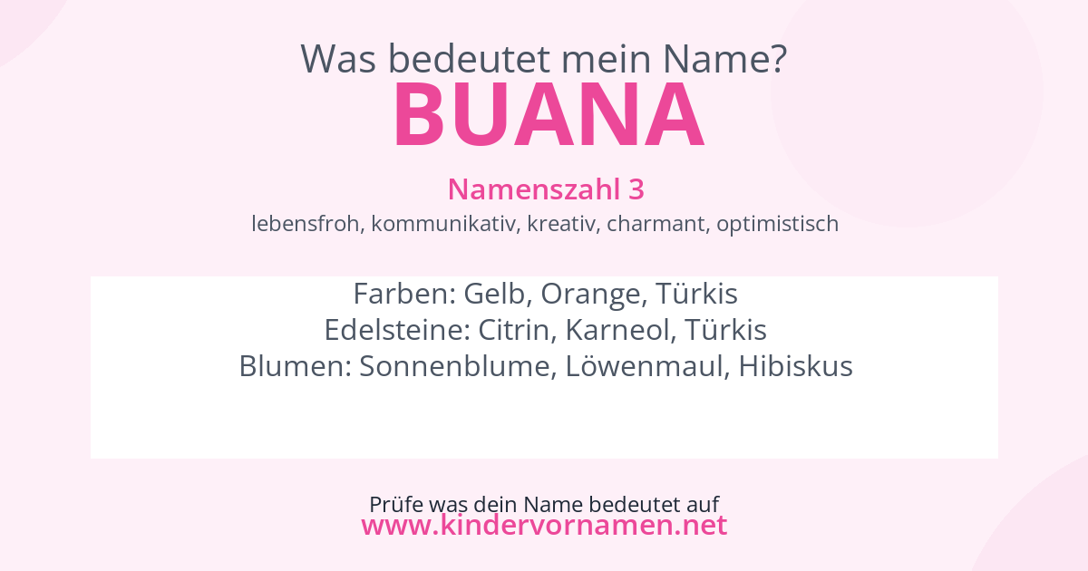 Was bedeutet der Name Buana?