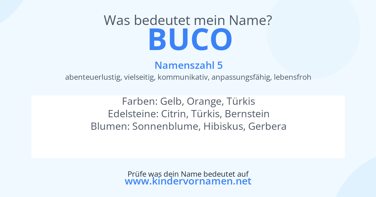 Was bedeutet der Name Buco?