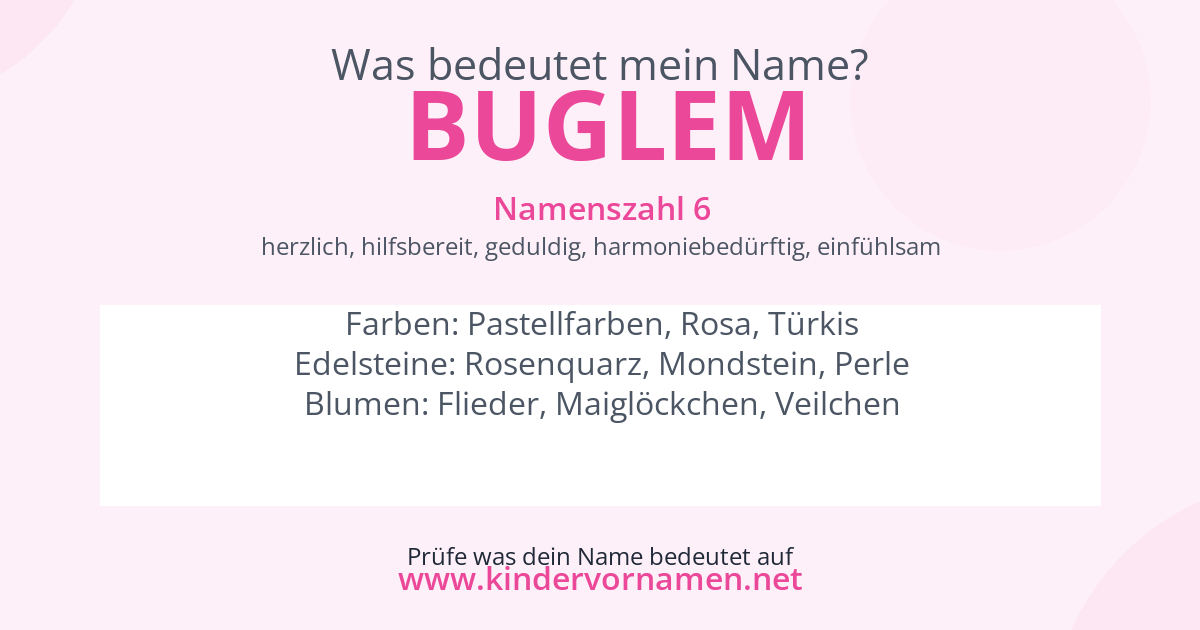 Was bedeutet der Name Buglem?