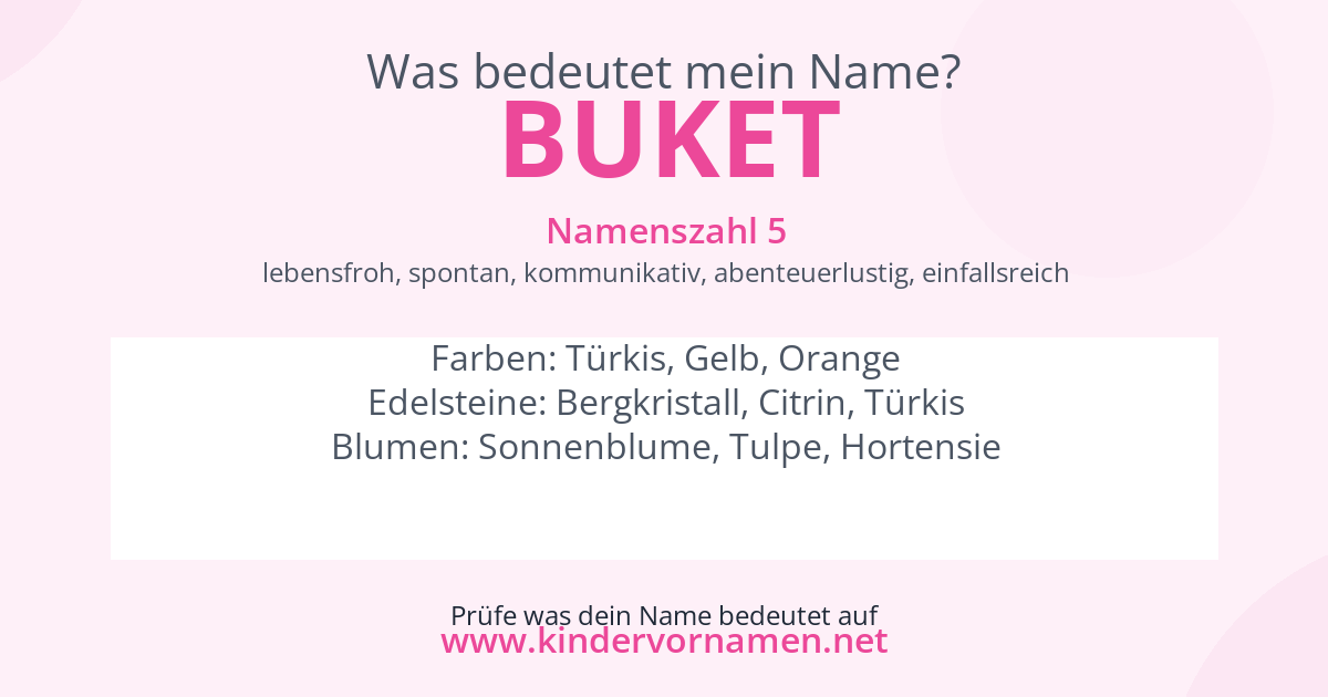 Was bedeutet der Name Buket?