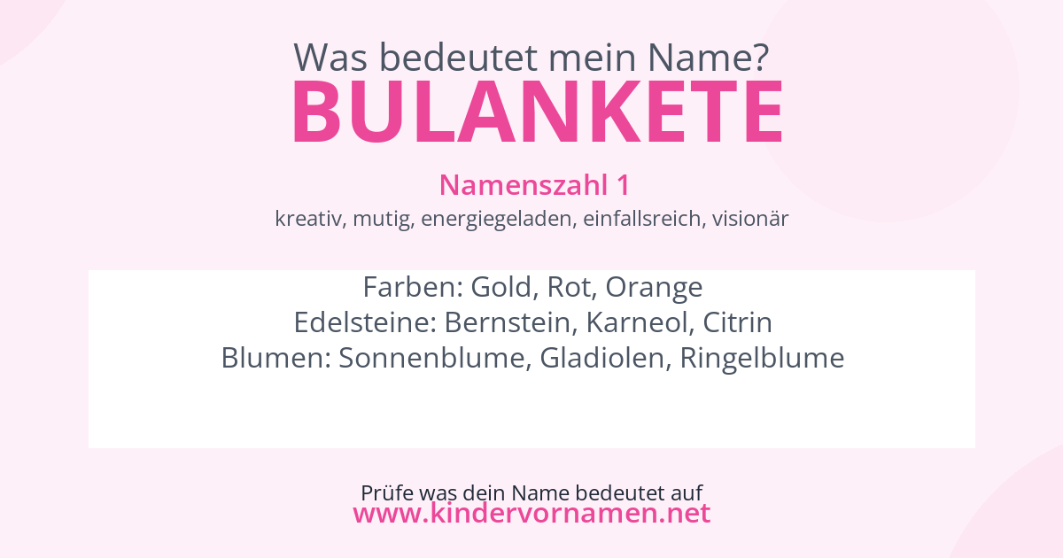 Was bedeutet der Name Bulankete?