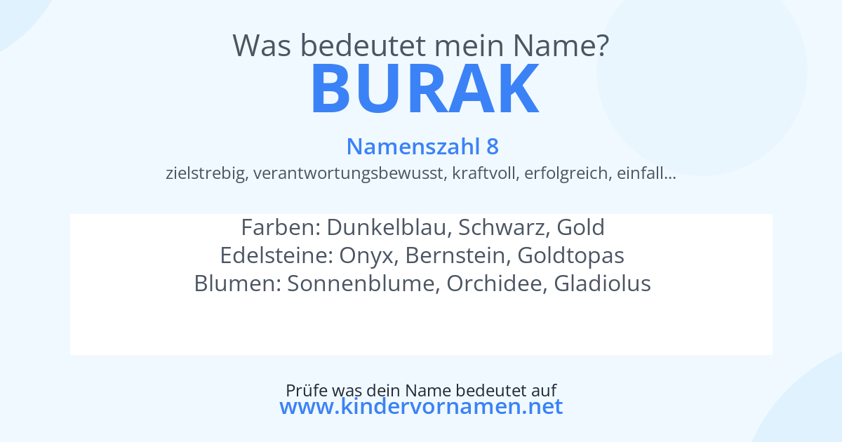 Was bedeutet der Name Burak?