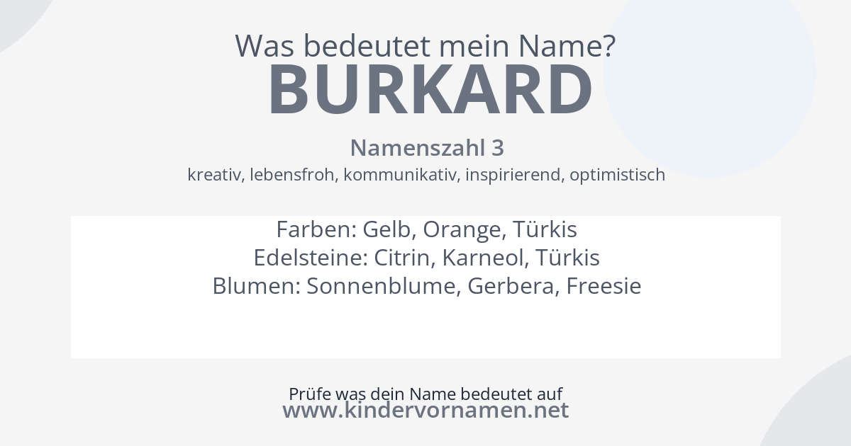 Was bedeutet der Name Burkard?