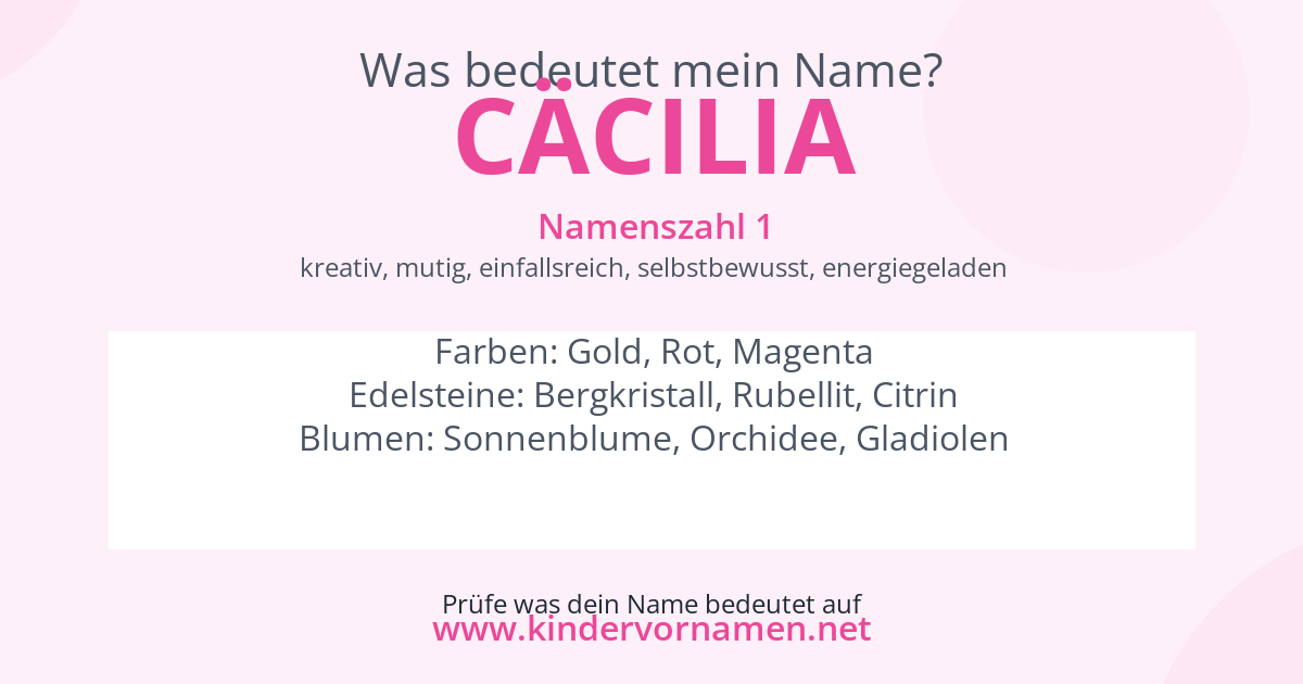 Was bedeutet der Name Cäcilia?