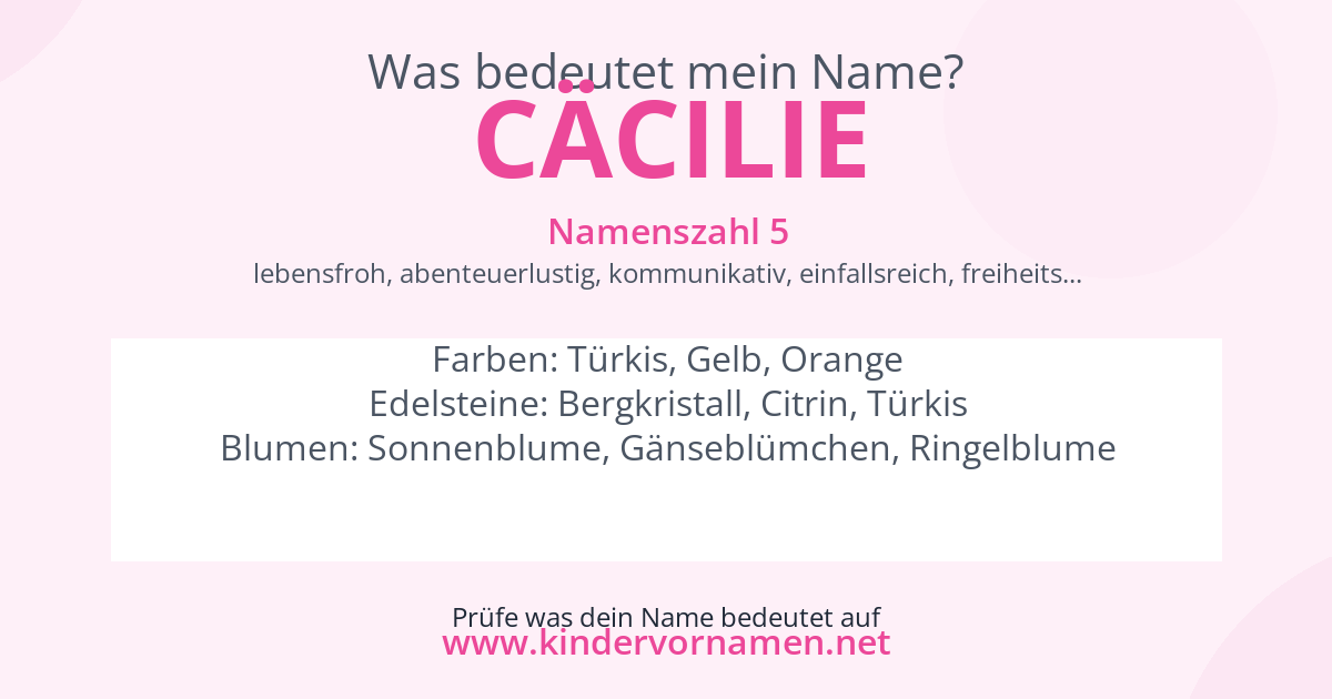 Was bedeutet der Name Cäcilie?