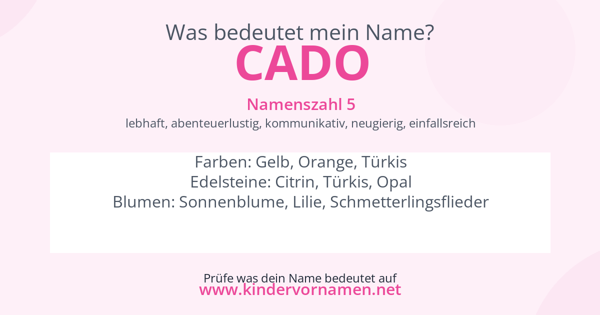 Was bedeutet der Name Cado?