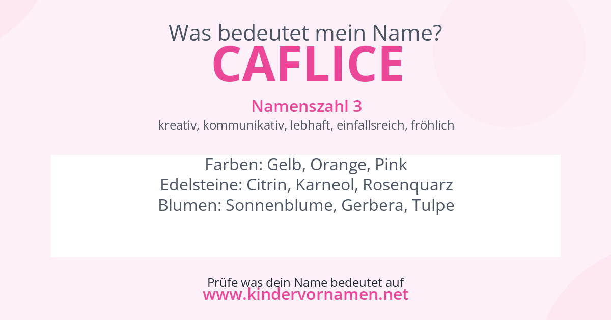 Was bedeutet der Name Caflice?