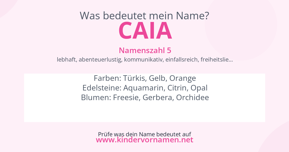 Was bedeutet der Name Caia?