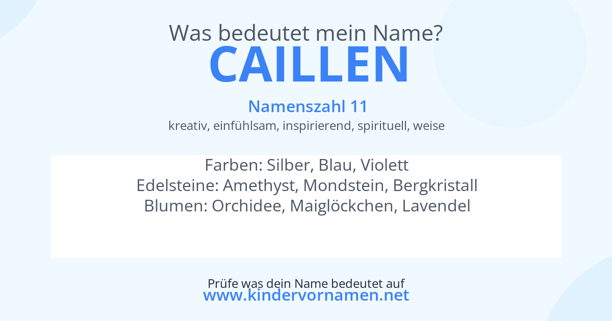Was bedeutet der Name Caillen?