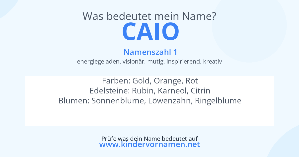 Was bedeutet der Name Caio?