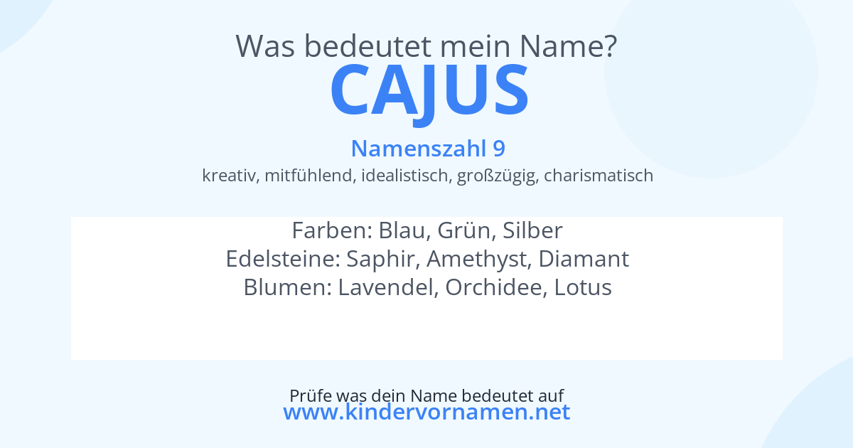 Was bedeutet der Name Cajus?