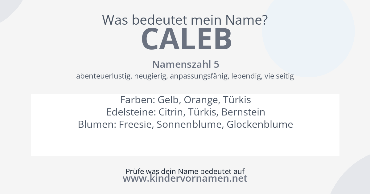 Was bedeutet der Name Caleb?