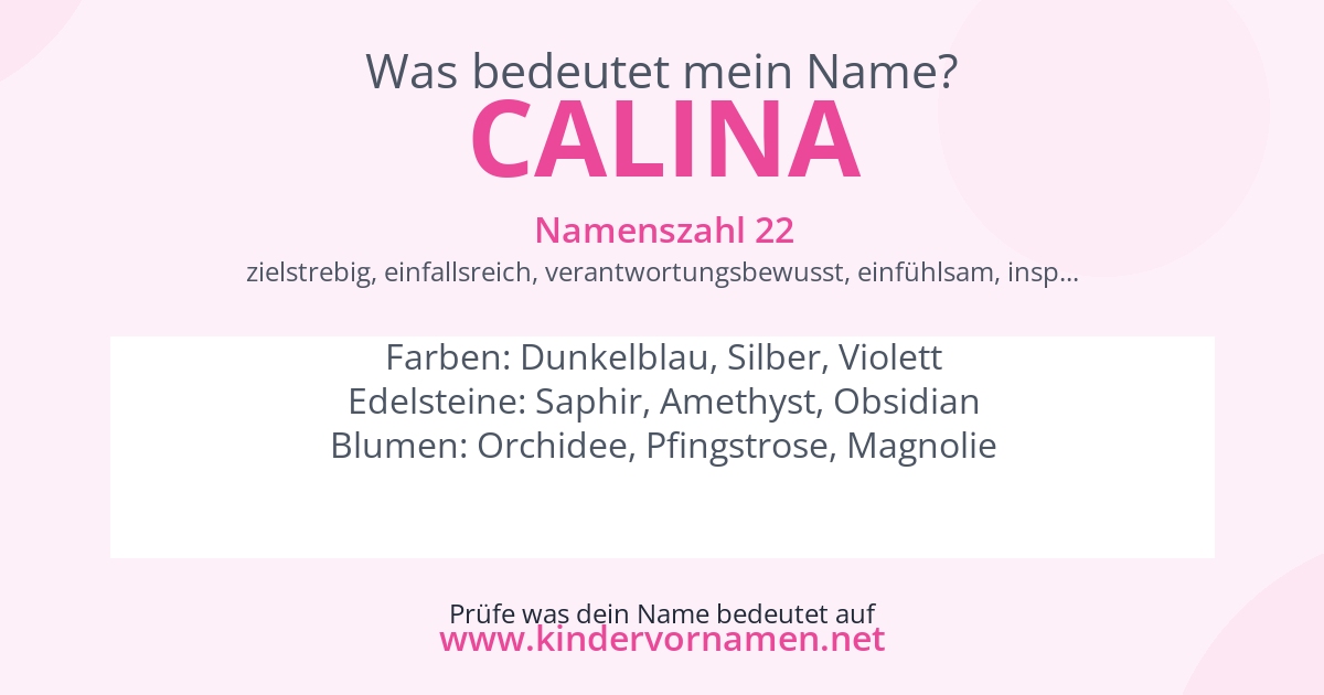 Was bedeutet der Name Calina?